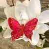 Glitterperhonen puna-pinkki 8 x 6 cm