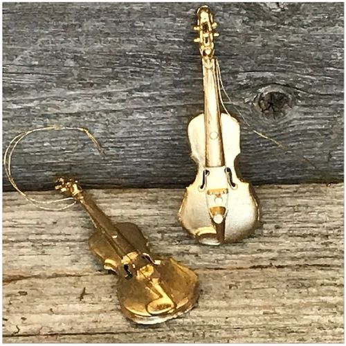 Kultainen viulu miniatyyri 80mm x 26 mm