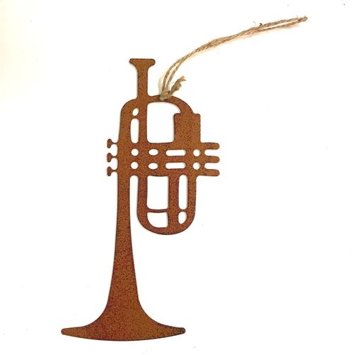 Ruosteinen trumpetti 21 x 12 cm