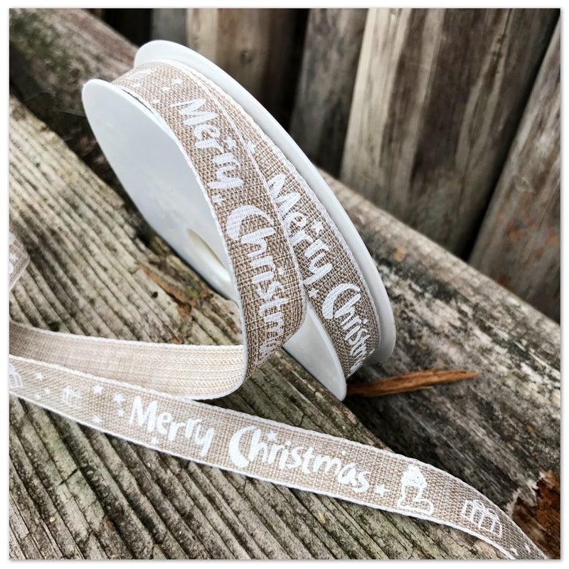 Pellavanauha "Merry Christmas" 1 m x 15 mm