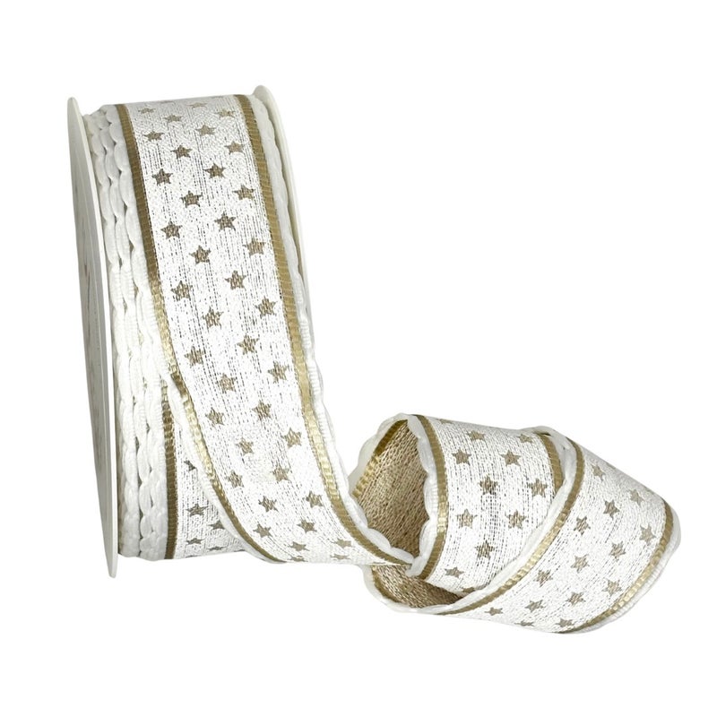 Nauha valkoinen pellavat&auml;hti 1m x 35 mm